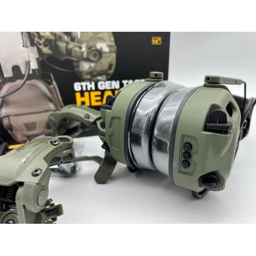 6TH GEN TACTICAL HEADSET тактическая гарнитура, звукосниматель и шумоподавление, активные в Одинцово