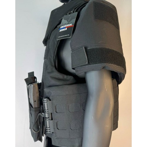 Бронежилет разгрузочный UNIVERSAL ARMOR в Одинцово (СВМПЭ + бронеплиты Бр5 класса) черный