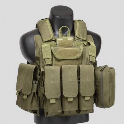 Тактический разгрузочный жилет «5 / пять карманов» с подсумками Tactical Molle Plate Carrier для съемных бронепластин в Одинцово