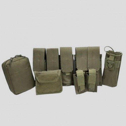 Тактический разгрузочный жилет «5 / пять карманов» с подсумками Tactical Molle Plate Carrier для съемных бронепластин в Одинцово